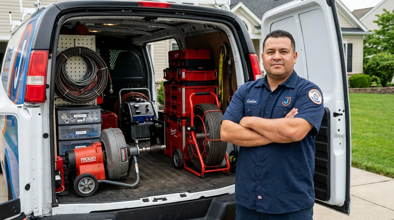 Professional drain cleaning equipment and Johns Plumbing LLC plumber in Woodruff