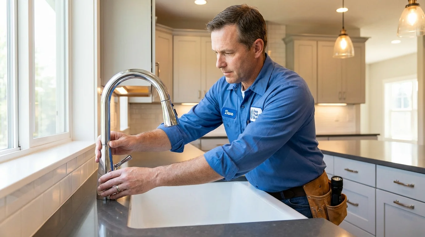 Kitchen faucet installation by Johns Plumbing LLC in Woodruff